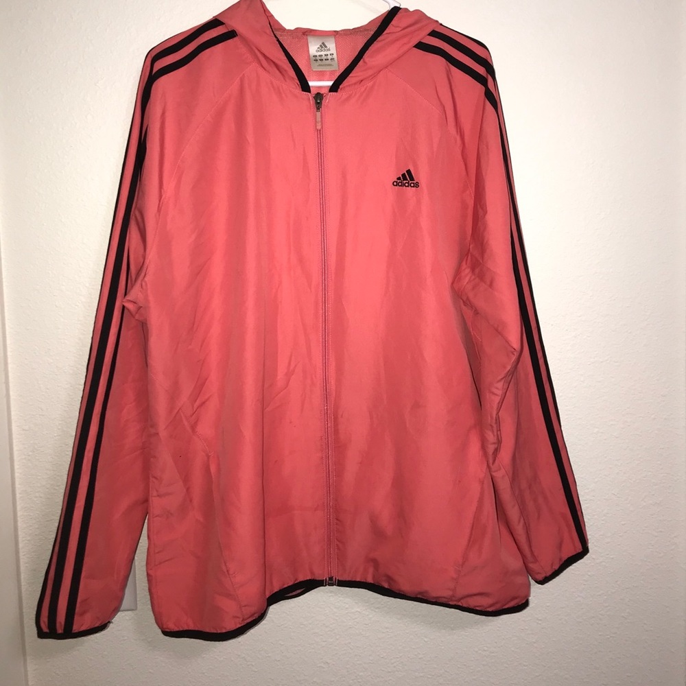 Adidas jacket. Hot pink/peach color